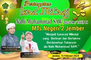 Read more about the article MTs Negeri 2 Jember Berselawat Bersama Habib Abdullah Al Hamid dan Ustaz Hutri