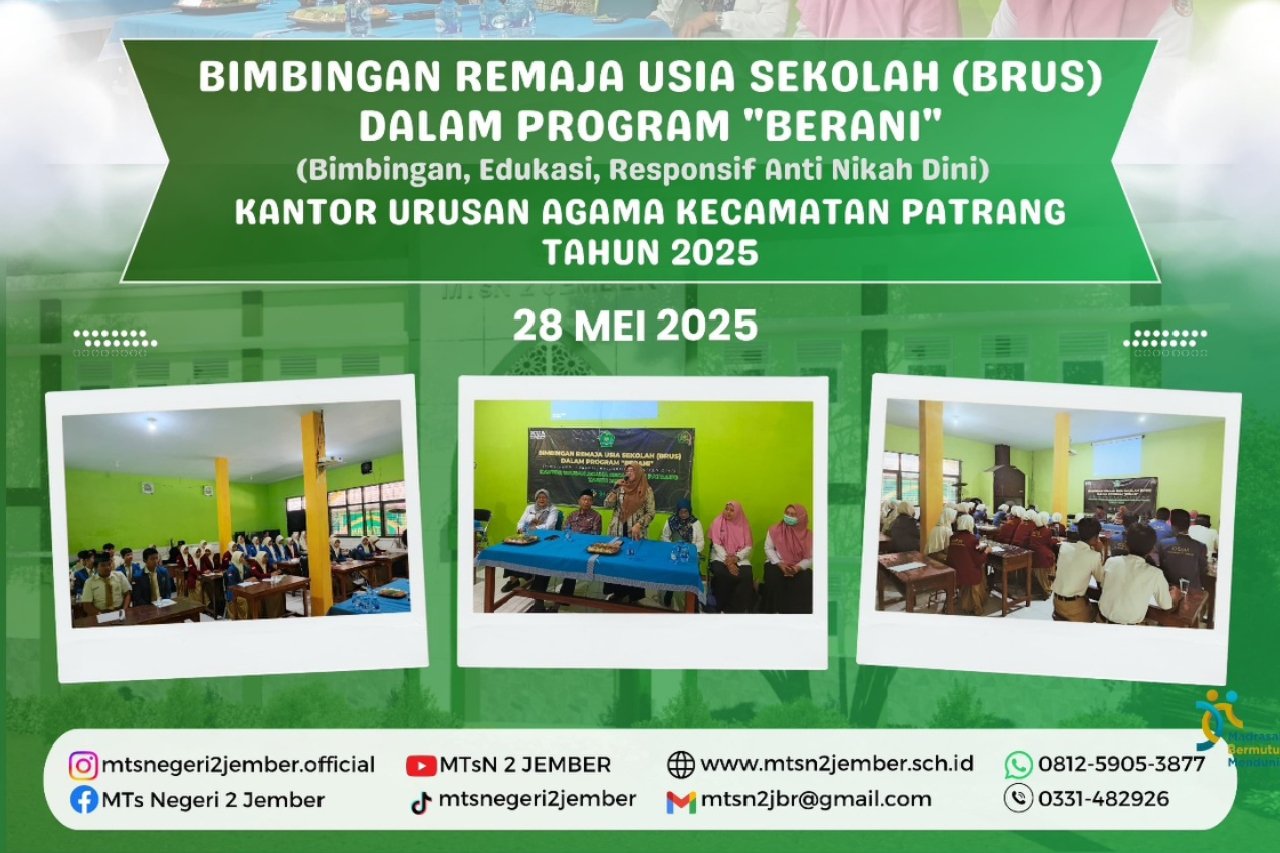 You are currently viewing Tiga Pilar Bersatu: KUA, Polres, Puskesmas Dampingi MTsN 2 Jember Wujudkan Remaja BERANI Antinikah Dini