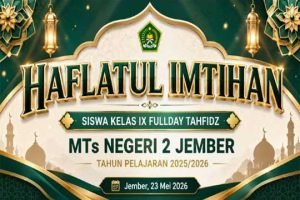 Read more about the article Tangis Haru dan Mahkota Cinta Al-Qur’an Warnai Haflatul Imtihan Fullday Tahfidz MTsN 2 Jember